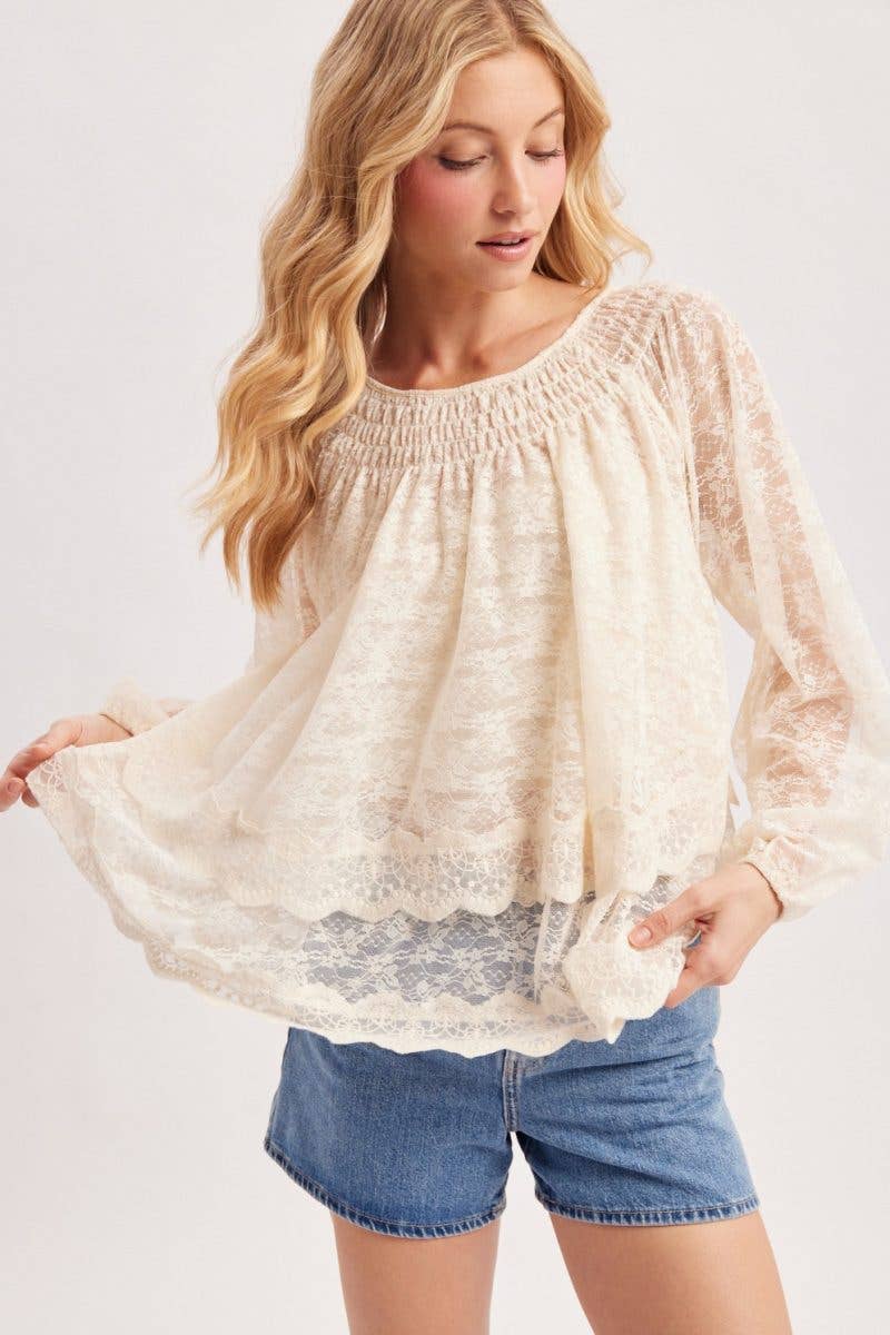 Layered Lace Blouse Top