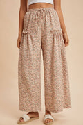 Ditsy Floral Crinkled Woven Palazzo Pants