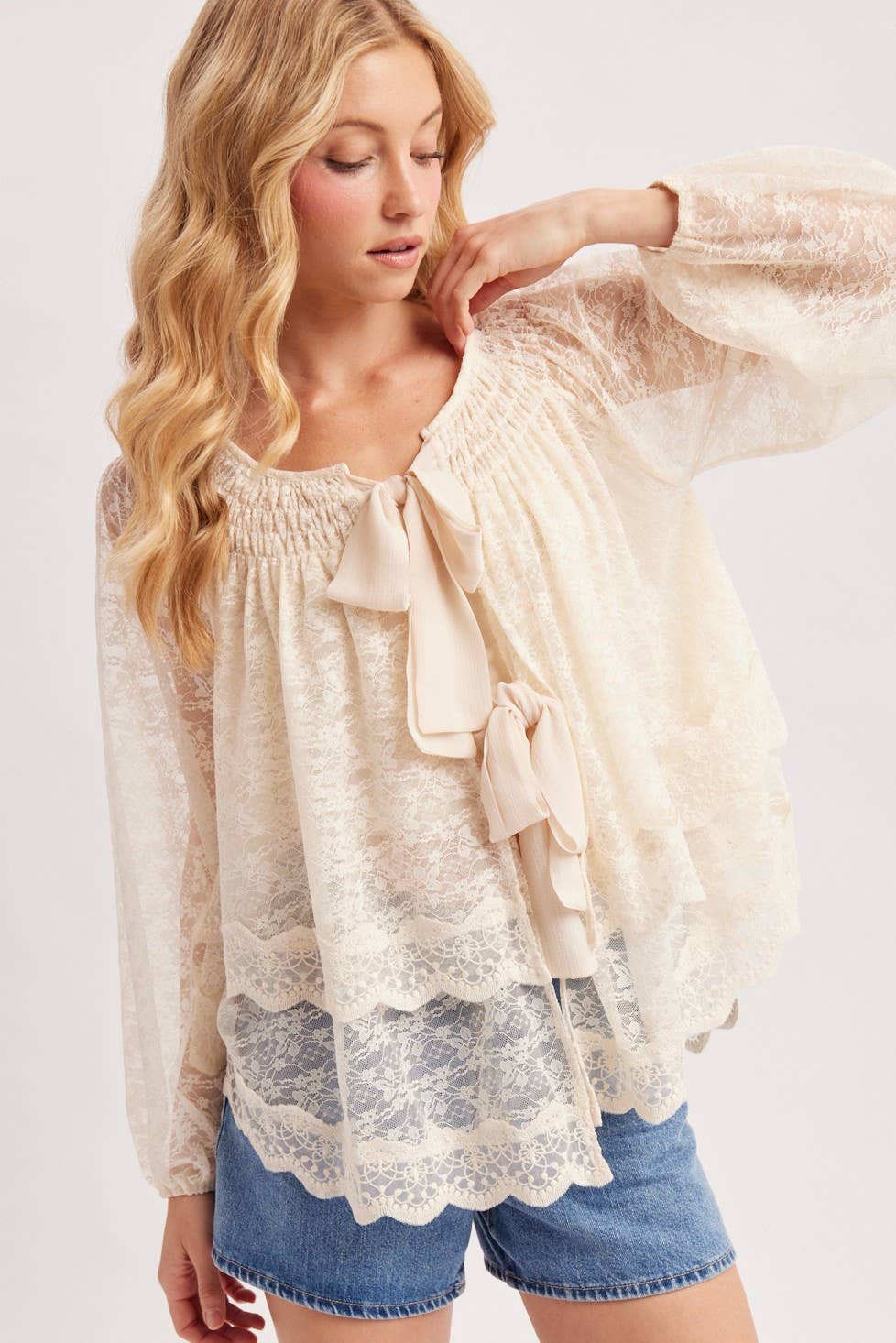 Layered Lace Blouse Top